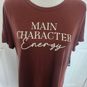 Torrid Size 0 Brown Short Sleeve T-shirt "MAIN CHARACTER ENERGY"